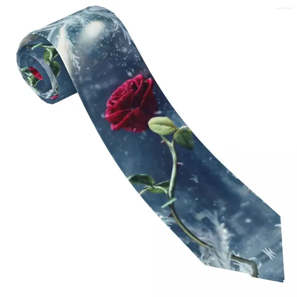 Bow Ties Rose Flower Tie 3D Fashion imprimée Necue drôle pour hommes Party Party Great Quality Collar Design Coldie Accessoires