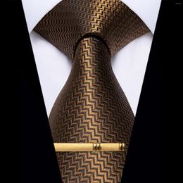 Bow Ties Satin Brown Men's Coldie avec Clip Corbatas para Hombre Wedding Business Tuxedo pour l'homme Scarpe de polyester de luxe 8 150 cm