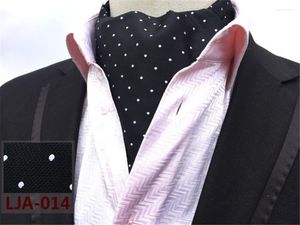 Cravates d'arc SCST Marque Cravate Blanc Dot Imprimer Noir Gravata Cravate Hommes Cravates De Mariage Slim Ascot Pour Hommes Cravate Cravate En Soie A056