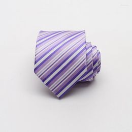 Papillon che vendono 2022 cravatte da uomo di alta qualità 9 cm di larghezza cravatte a righe matrimonio festa di affari per uomo scatola regalo blu viola