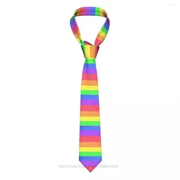 Boogbindjes glans gay pride vlag print lgbt love casual unisex nek stropdas shirt decoratie smal gestreepte slanke cravat