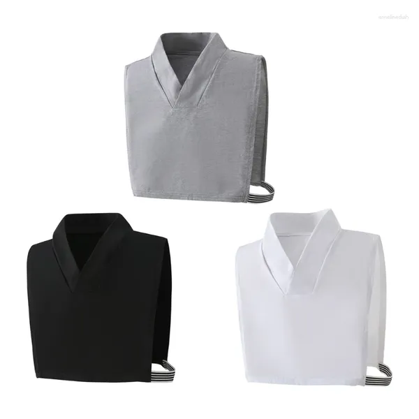 Pajaritas camisa solapa cuello en V falso elegante niñas blusa cuello desmontable para dama delicado cárdigan chal