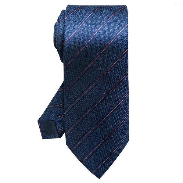 Pañuelos de lazo Marca de seda Corbata de moda para hombres Venta 8 cm Gravatas Corbata de hombre Camisa a rayas azul Accesorios Boda