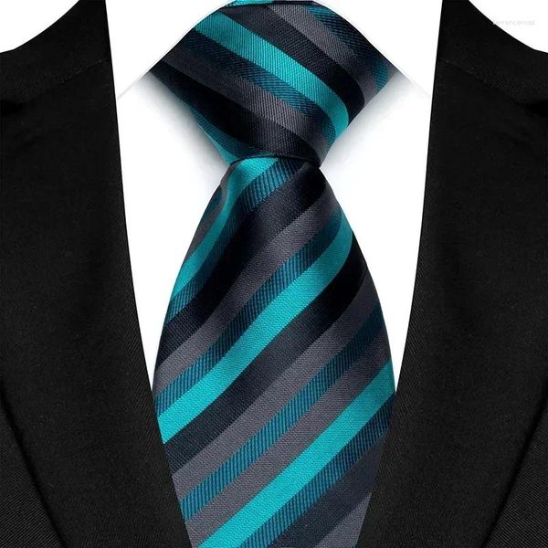 Pajaritas Seda Sensación 8 cm Hombres Sólido Color Azul Oscuro Cuello Impermeable Jacquard Corbata Ropa Diaria Cravat Fiesta de Boda