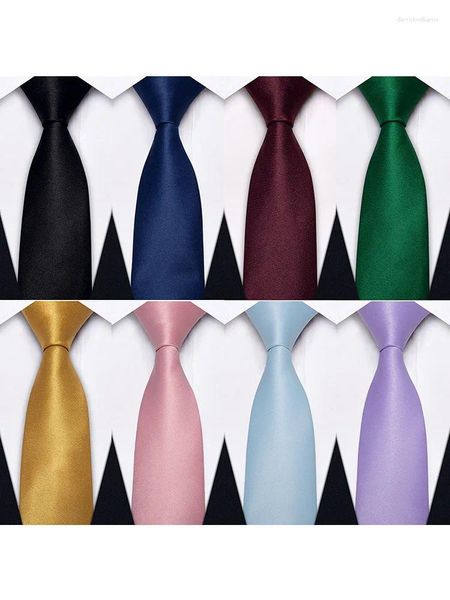 Bow Ties Silk Men's Satin Coldie for Wedding Tuxedo Classic Black Slim Solid Tie Man Pocket Square Business Corbatas para Hombre