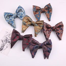 Bow Ties Sitonjwly Big Bowties Mens Polyester Paisley Floral Jacquard Bowtie For Women Formal Suit Cravat Butterfly Knot Custom Logobow Emel