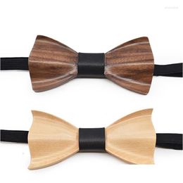 Boogbladen sitonjwly nieuwigheid heren shirt houten bowtie man handgemaakte nekkleding vlinder trouwfeest heren accessoiresbow emel22 dr dh67n