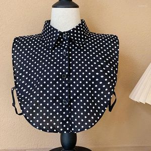 Boogbladen sitonjwly polka dots nepkoorden voor mannen vrouwen revers afneembare blouse verwijderbare valse kraag vaste kleur accessoire donn22