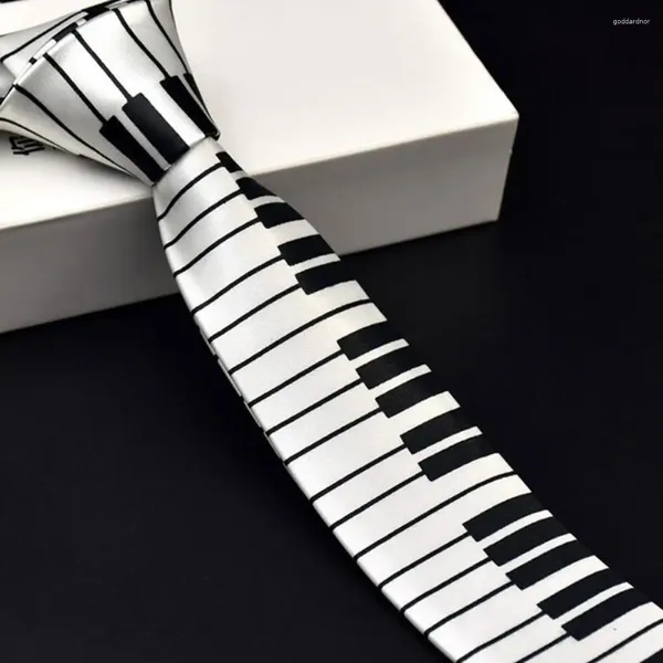 Nœuds papillons skinny clavier noir blanc piano cravate cravate musique décontractée