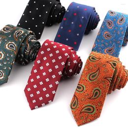 Pajaritas Cuello flaco para hombres Mujeres Casual Floral Tejido Trajes de corbata Slim Boy Girls Corbata Gravata Regalo Uniforme Paisley Corbatas