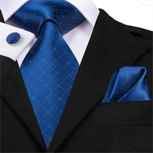 Bow Ties SN-3184 Luxe Royal Blue Tie 8.5 cm zijde geweven mannen geruite stropdas