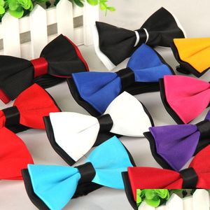 Boogbladen Solid Color Bow Ties Business Suits Tie Bowtie For Wedding Braad Groomsmen Gift Red Black White Blue Drop Delivery Fashion Dhuxr