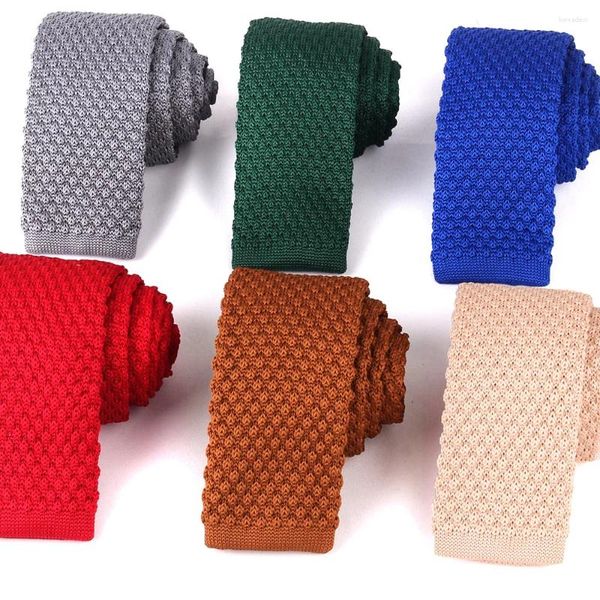 Bow Linds Solid Color Knit para hombres Mujeres Casquías delgadas Cortonas para hombres Slim Knited Corbate Fiesta de boda naranja