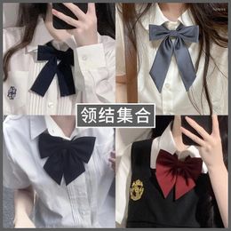 Noeuds papillon couleur unie cravate pour filles Jk uniforme petit Long manche japonais école accessoires marin costume Junior
