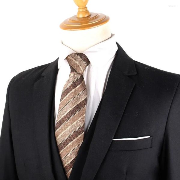 Bow Ties Solid Pure Couleur skinny Tie à cravate mince pour hommes en tricot marron