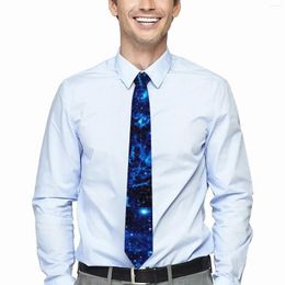 Nœuds papillons espace imprimé cravate art abstrait bleu nouveauté cou décontracté pour adulte cosplay fête qualité collier personnalisé cravate accessoires
