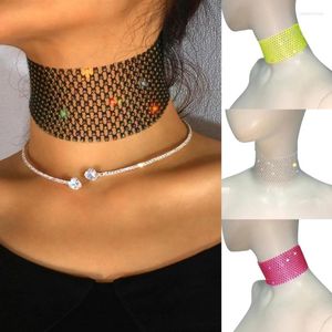 Strikjes Fonkelende Choker Voor Vrouwen Ketting Kraag Volledige Strass Nachtclub Party Raves Kostuum Kristal