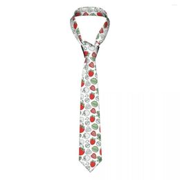 Fliegen Erdbeere Männer Frauen Krawatte Lässig Polyester 8 cm Schmale Niedliche Fruchthalskrawatte Für Herren Täglich Tragen Krawatte Büro