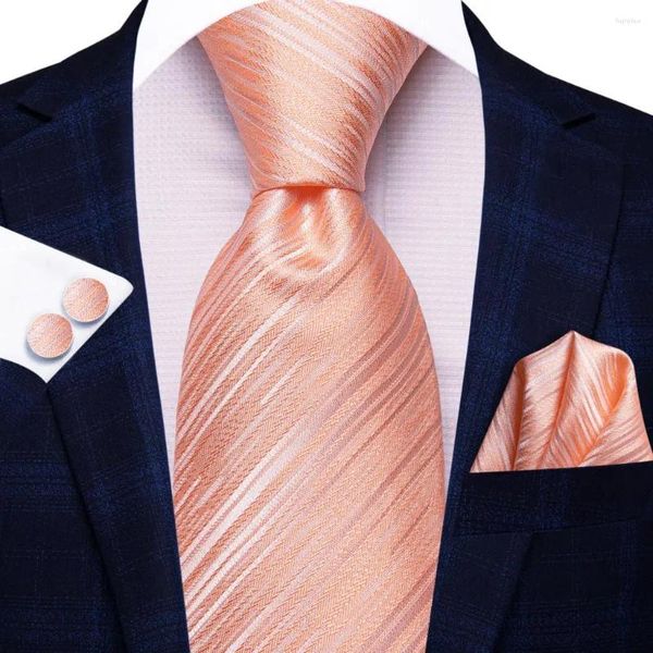 Pañuelos de lazo a rayas para hombre, corbata rosa a rayas, regalo, marca de moda, corbata para fiesta de boda, gemelos prácticos, venta al por mayor, diseñador de alta corbata, 2024
