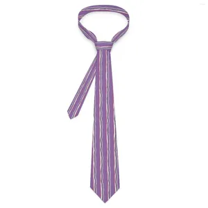 Cravates d'arc rayé imprimé cravate violet et blanc cou d'affaires hommes femmes rétro décontracté cravate accessoires qualité motif collier