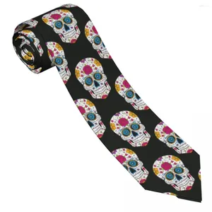 Bow Ties Sugar Skull Floral Print Tie Mexicaanse elegante nek voor unisex volwassen vrije tijd van hoge kwaliteit van kraag stropdas accessoires