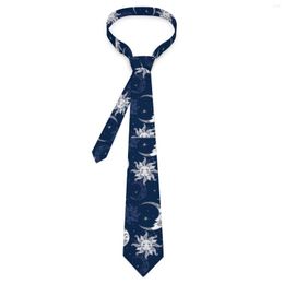 Pajaritas Sun Moon Tie Retro Print Cuello de boda Hombres Kawaii Accesorios divertidos Corbata Calidad Collar impreso