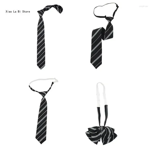 Bow Ties Teen Girl Striped Necktie Femme British Patter Coldings Collier détachable Costume amovible xxfd