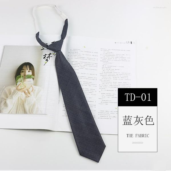 Pajaritas Tide 33 7cm vino caqui azul marino sólido Jacquard algodón perezoso cremallera corbata estilo académico japonés niñas niños Accesorios