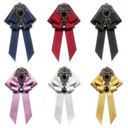 Noeuds papillon cravate pour hommes et femmes mariage britannique mode coréenne affaires robe formelle chemise à la main ruban de strass noir