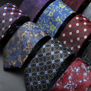 Strikjes Stropdas Voor Mannen Klassiek Zakelijk Blauw Rood Geruit Stippen 6 cm Jacquard Stropdas Dagelijkse kleding Das Bruiloft Overhemd Jurk Accessoires Cadeau