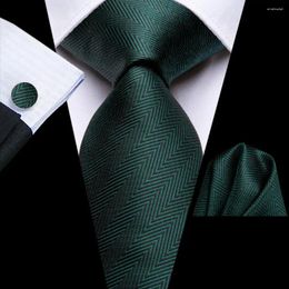 Bow Ties Tada para hombres Dark Green Solid 2024 Fashion Farty Farty Farty Set Handky Garflinks Gift Bylesale Hi-Tie Diseñador