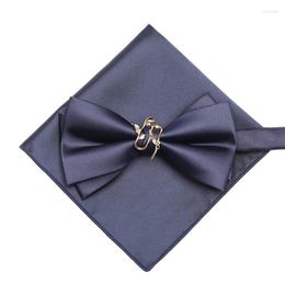 Bow Ties Tie voor mannen Designer Metal Two Lays Wedding Party Butterfly Bowtie Heren Gift met Box Smal22