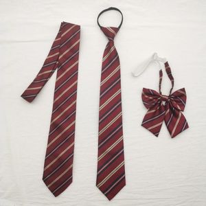 Bow Ties Tie Tie Heren Zipper Tie-Vrije hand Rood geel blauw gestreepte JKDK Japans voor scholen vrouwelijk ornament-pak wit shirt