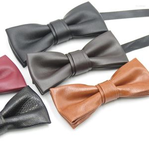 Bow Ties Tie vaste bruiloft mannelijk Koreaans smalle lederen feest veelzijdige mode zwart unieke dubbele kern bowtie big boy gravata