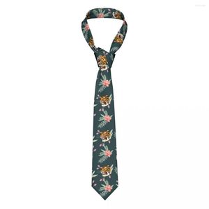 Boogbladen tijger bloemen patroon mannen vrouwen stropdassen slanke polyester 8 cm smalle nek voor dagelijkse slijtage Cravat Office