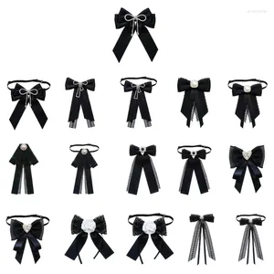 Bow Ties uniform kanten lint bowtie broche pin sieraden bowknot shirt jabot kraag stroping