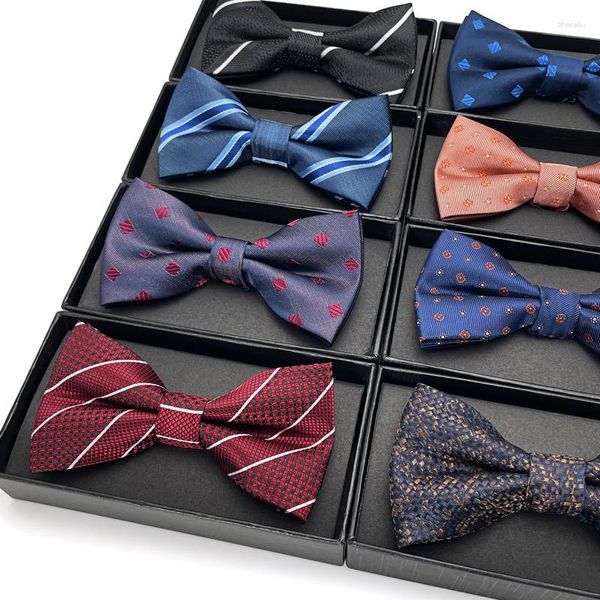 Nœuds papillon Veektie Marque Bowties pré-nouées pour hommes Polka Dots rayé Business Cérémonie de mariage formelle Rouge Bleu Noir Costume Boys Party Moderne