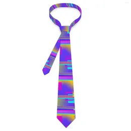 Nœuds papillons Vibrant Colorblock Cravate Geo Print Cou imprimé Vintage Cool Col pour hommes Usure quotidienne Accessoires de cravate