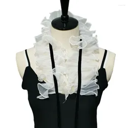 Bow Ties Victorian Collar Ruffled Frilled Sweet Lapel For Shirt Blouses