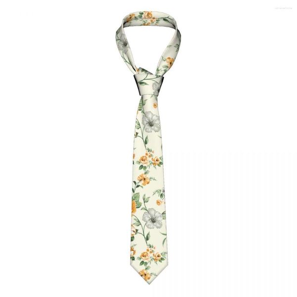 Coritos de arco de la flor vintage Corbalo de flores Mujeres Poliéster 8 cm Corcha de cuello floral amarillo para hombre Accesorios de camisa ancha informal Gravatas Boda