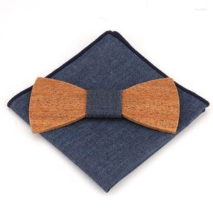 Bow Ties Vintage Men's Creative Cork Wood Tie Trendy Wedding Casual Pockect handdoek houten bowtie vlinderaccessoires