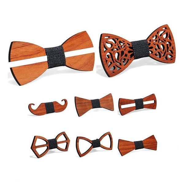 Noeuds Papillon Vintage Rouge Palissandre Manuel Creux Out Bowknot Pour Gentleman Noeud Papillon En Bois Créativité Accessoires 9 Styles Drop Del Dhdfu