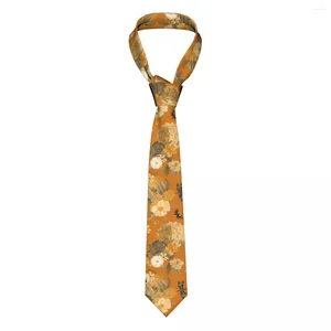 Bow Ties Vintage Roses Spring Flower Insectes Sepia Gold Neckties Men Femmes Silk Polyester 8 cm Classic Neck Accessoires Cadeau