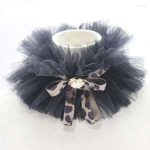 Bow Ties Vintage Victoriaanse Elizabethan Ruff Collar Mesh -lagen Afneembaar gegolfde Clown Party Accessoire