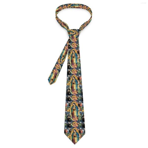 Cravates d'arc Vierge Marie et Anges Cravate Notre-Dame de Guadalupe Col décontracté pour adulte Collier de fête de mariage Design Accessoires de cravate