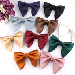 Strikjes Bruiloft Bowtie Voor Bruidegom Oversized Stropdas Mannen Vrouwen Grote Knoop Volwassen Effen Sjaaldassen Bruidsjonkers Roest Bruin Strikjes