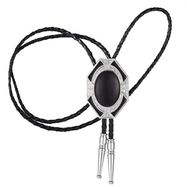 Noeuds Papillon Western Cowboy Bolo Tie Métal Agate Naturelle Avec Un Costume Personnalisé Et