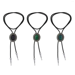 Bow Ties Western Cowboy Bolo Tie Round Shape Costume Accessoires Corde à collier à la main