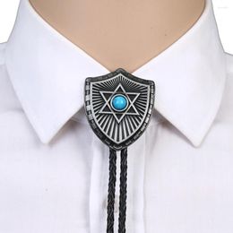 Bow Ties Western Fashion Bolo Tie Coldie Six Point Star Natural Pine Zinc Alliage Collier en cuir Support Factory Ventes directes