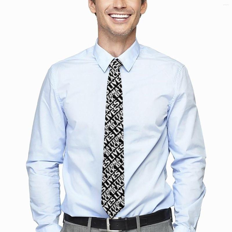 Yay bağları beyaz mektup basılı kravat siyah hayat maddesi desen boyun kawaii erkekler için komik yaka günlük aşınma parti kravat aksesuarları